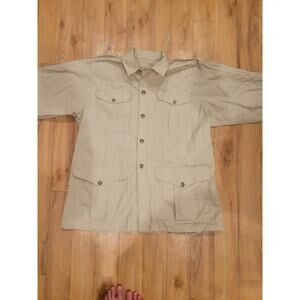 CC Filson Co. A Genuine Garment Button Shirt Jacket Cotton Canvas XL Tan Pockets